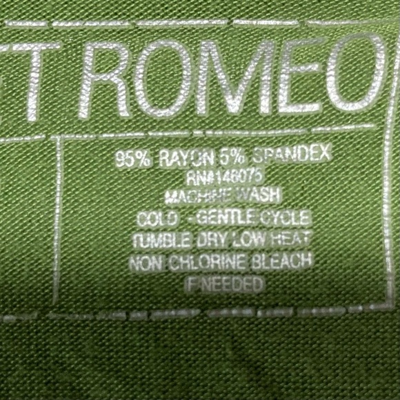 Sweet Romeo Green & White Long Sleeve Tie Dye Tee with Thumb Holes - Picture 7 of 8